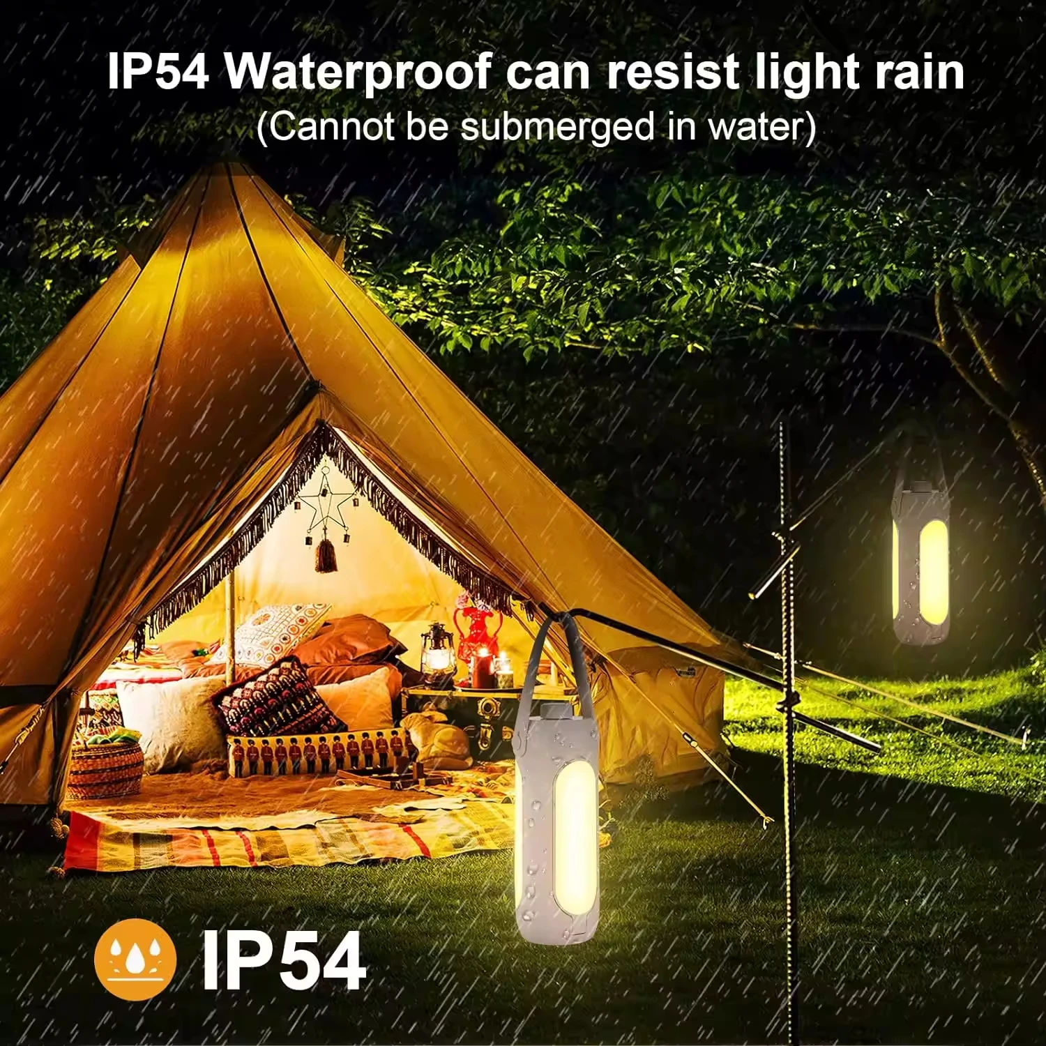 Imagem -04 - Expansível 360 ° Iluminação Panorâmica Recarregável Camping Tent Hanging Lamp Portátil ao ar Livre Led Light 7000k