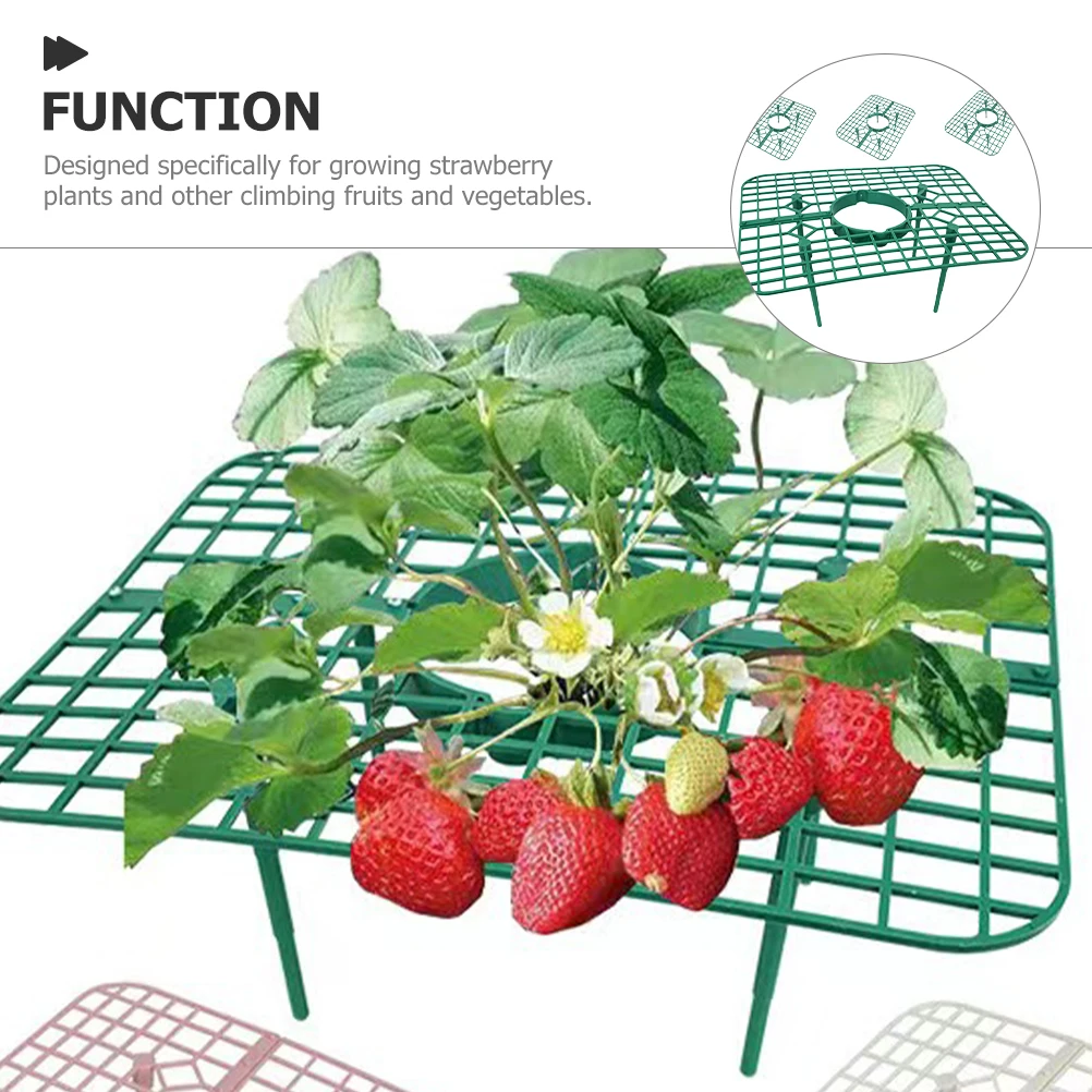 

4 Pcs Strawberry Cultivation Rack Planting Bracket for Hanging Vertical Growing Stand Square Pot Small Plants Strawberries Green