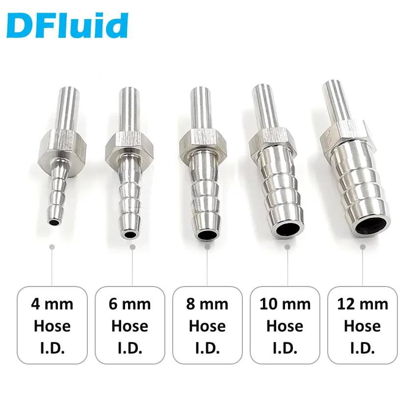 1pc Stainless Steel 316 Tube to PU Hose Nipple Pagoda Connector Compression Fitting 1/8\