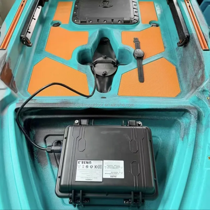 450W High Thrust Brush Less Electric Motor Pedal System Remote Watch Control  Kayak Boat Propeller with Fixing Parts Watch