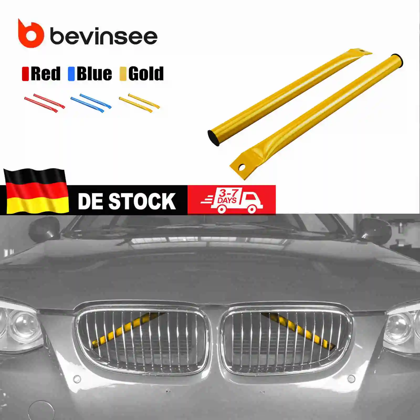 BEVINSEE Front-Kühlergrillhalterung V-Brace für BMW 3er Serie E90 E91 E92 E93 2006-2013