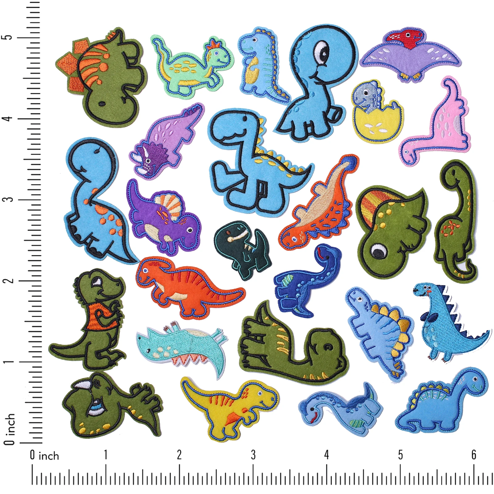 AXEN Embroidered Dinosaurs Patches Set, Different Dinosaurs, Iron on Sew on Back, Holt Melt Adhesive Patches