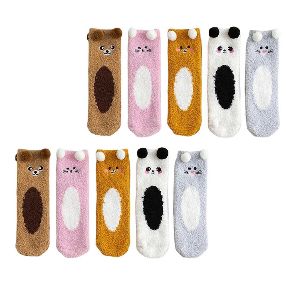 

5pcs 5 Pairs Thick Floor Home Sleeping Thicken Home Sleeping Stockings Cozy Floor Socks Winter Footwear Thicken Socks