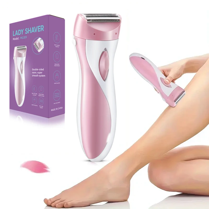 Rechargeable Electric Women Razor - Stainless Steel, USB, Versatile Full-body Hair Removal for Face, Armpits, Legs & Bikini Area