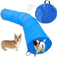 Folding Cat Dog Channel Pet Agility Training Tunnel Crawling Tunnel Pet Outdoor Sports Training Supplies Dia60cm Length 142cm