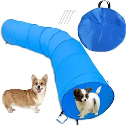 Folding Cat Dog Channel Pet Agility Training Tunnel Crawling Tunnel Pet Outdoor Sports Training Supplies Dia60cm Length 142cm