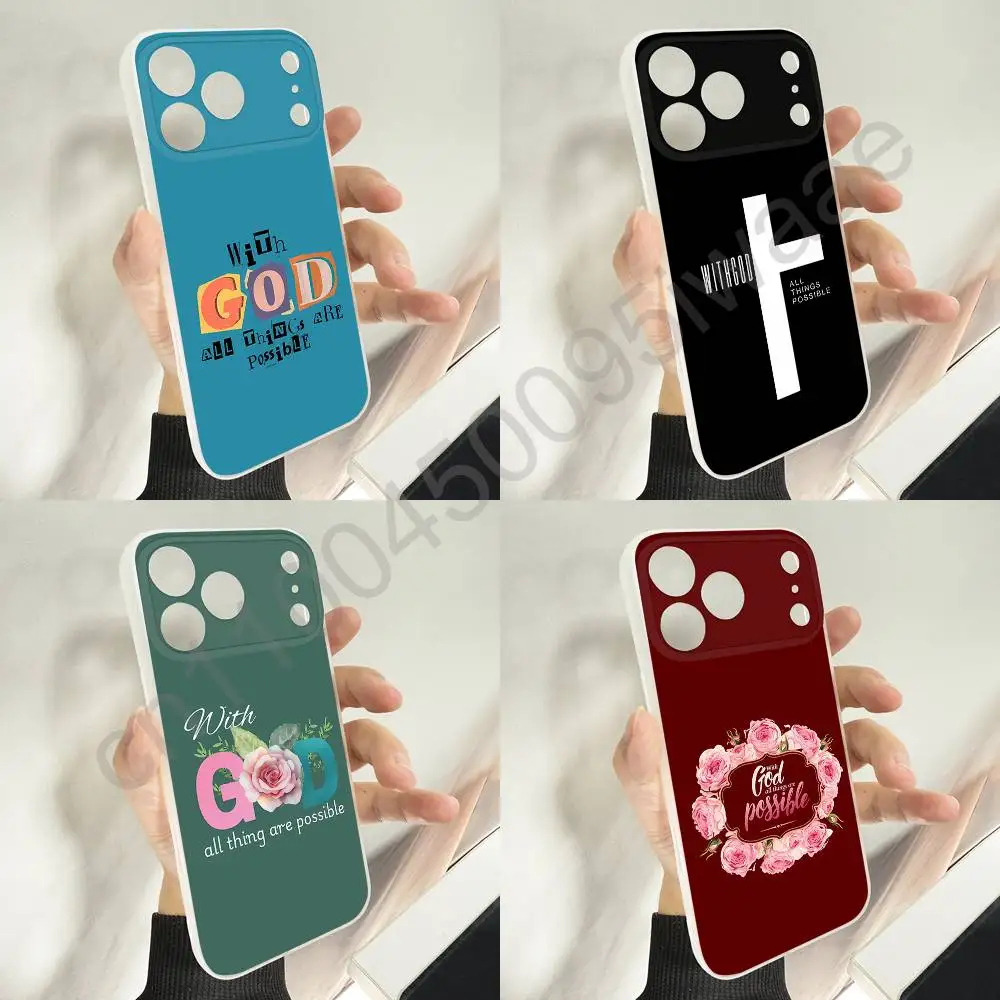 

God Jesus Bible Quotes Cross Phone Case For iPhone 11,16,15,14,13,17,12,Plus,E,Air,Mini,Pro,Max Magnetic Magsafe Soft Cover