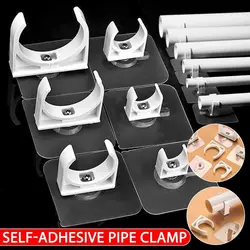 Self-adhesive PVC Pipe Clamp Punch-free Tube Clip Connector Garden Irrigation Aquarium Fish Tank Watering Adapter Fixed Fittings