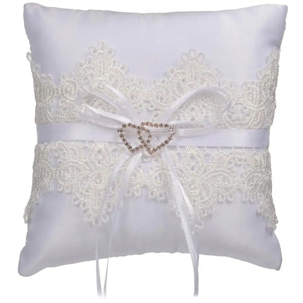 

Lace Wedding Pillow Cushion Ring Bearer Pillow Elegant Proposal Valentine Dating Charm nament Decoration Party Supplies