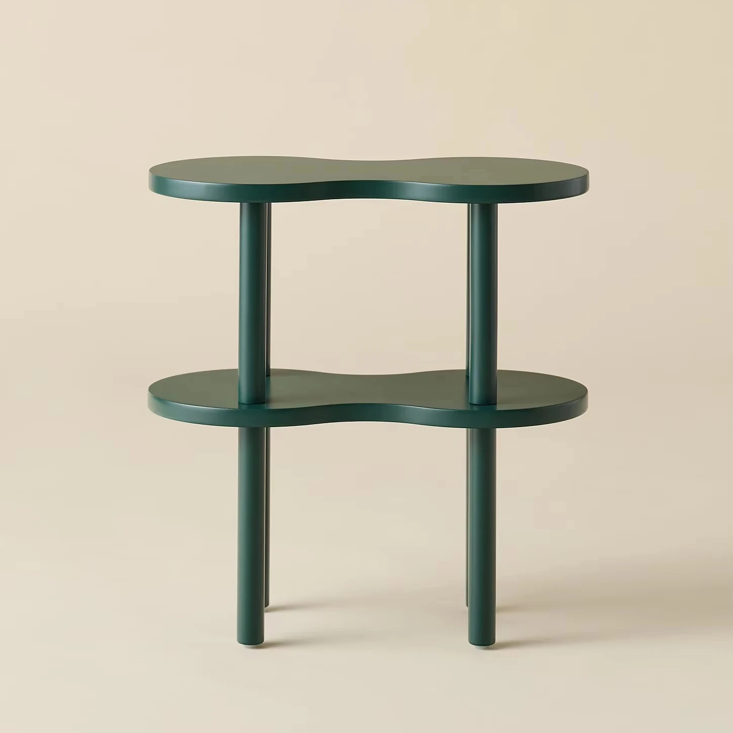 

！@Combohome Simple Elegant 2-Tier Bamboo Bookshelf Unique Metal Bedside Table for Living Room Bedroom Hotel Apartment Gym-Green