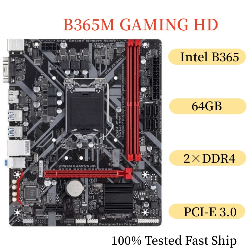 

Материнская плата для Gigabyte B365M GAMING HD Mtherboard 64 Гб LGA 1151 DDR4 Micro ATX 100% протестированная Быстрая доставка