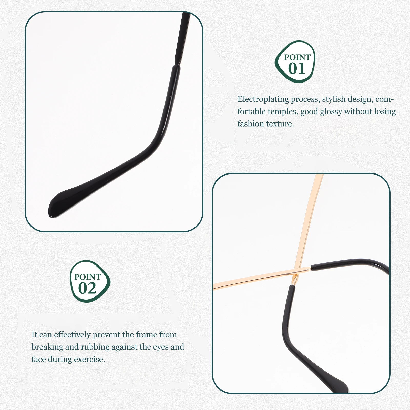 

Eyeglasses Metal Leg Accessories Temple Arms Replacement Legs Temples Golden for