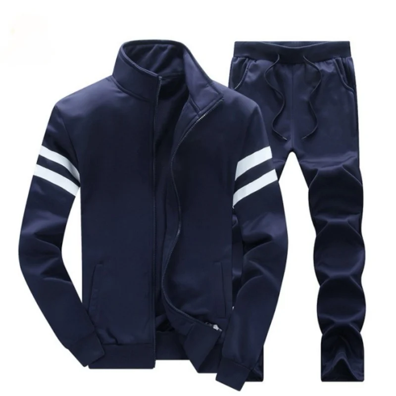 2023 New Tracksuit Spring And Autumn Men's Grabbing Velvet Coat + Trousers Two-Piece Leisure Sports Suit For Male Teenagers