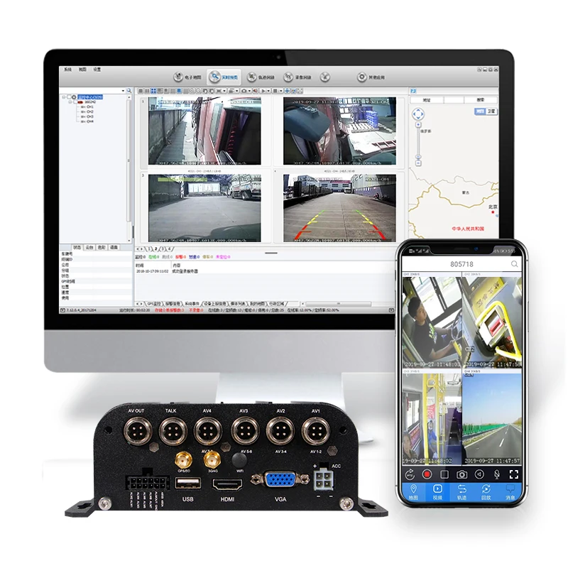 Bosesh-ビデオナイトビジョンレコーダー,運転カメラ,バス安全監視システム,4g,GPS,リモートトラック,10インチディスプレイ,4ch-ahd-mdvr