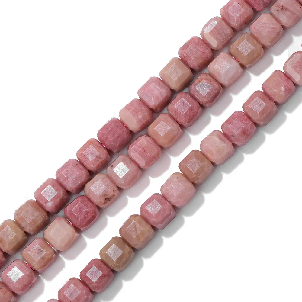 Natural Rhodochrosite Square Stone Beads 5mm Cube Stone Gems Beads For Making Jewelry Bracelet DIY Necklace Accessories Charm image 4