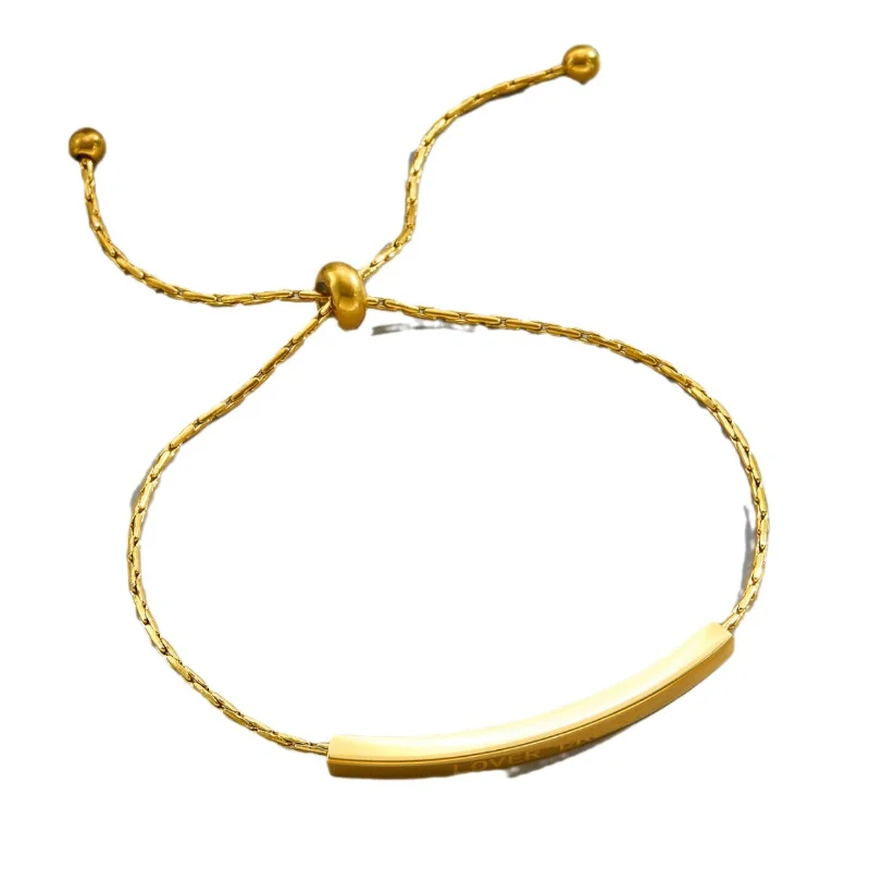 تصميم بسيط من الفولاذ المقاوم للصدأ سوار قابل للتعديل لون ذهبي ربط الإسورة العصرية اليومية اكسسوارات مجوهرات الحفلات هدايا عيد الميلاد بالليزر #6