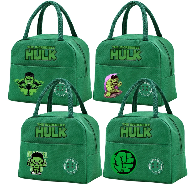 Hulk Marvel Lunch Hand Bag Childern\'s Teenage Cute Lunch Box Men Women Office Thermal Insulat Case Kid Gift Disney Movie Cartoon