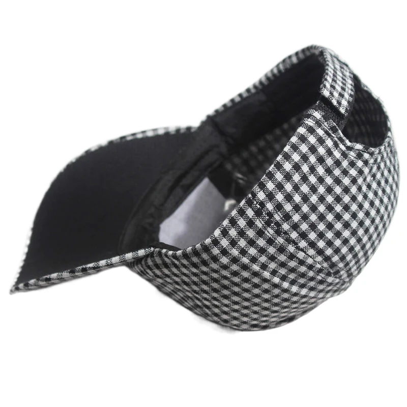 Vintage White Black Plaid Hat Women\'s Cap Summer Autumn Baseball Cap Ladies