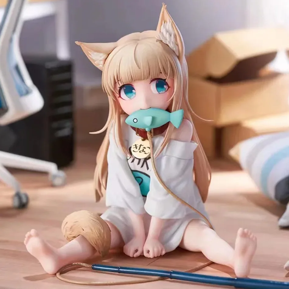Figurka Anime Kawaii Cat Girl Kinako, Model Kreskówkowej Dziewczyny, Statuetka Kolekcjonerska, Dekoracja na Biurko, Ozdoba, Zabawka, Prezent