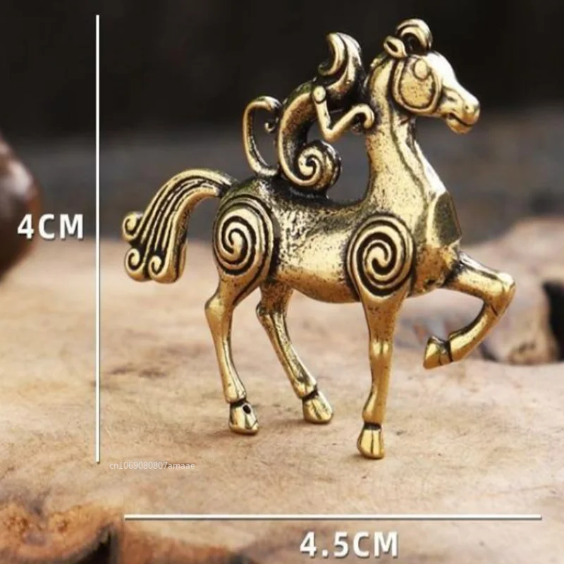 2026 سنة الحصان النحاس فنغ شوي الحصان التماثيل المنمنمات يبارك مهنتك مع النجاح سطح المكتب زينة زخرفية #3