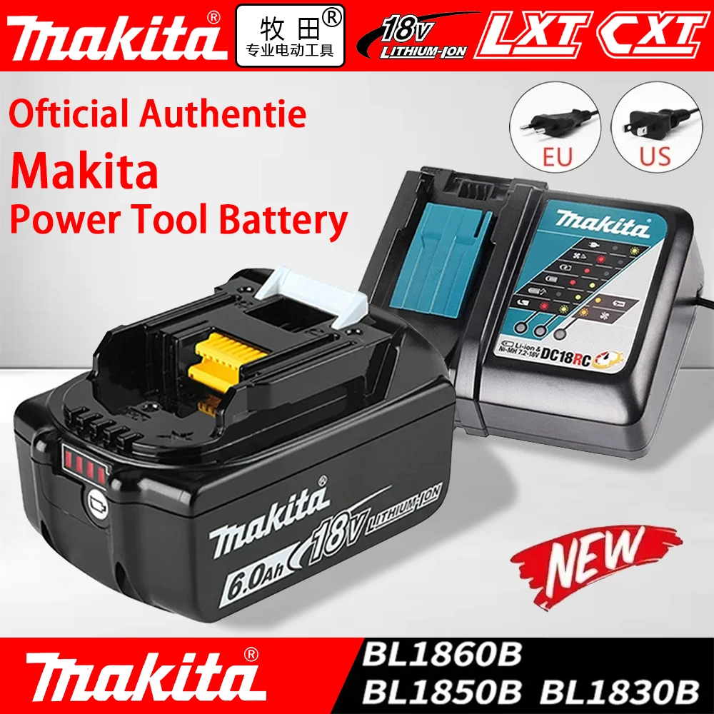 

Original Makita 18V 6.0Ah Battery for Makita BL1830 BL1830B BL1840 BL1840B BL1850 BL1850B 18V Power Tools Battery with LED