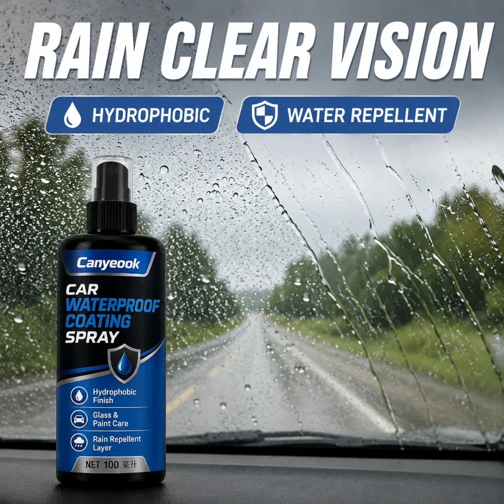 CANYEOOK Car Waterproof Coating Spray Long Lasting Hydrophobic Layer, Boosts Windshield & Paint Water Repellency, 100ml