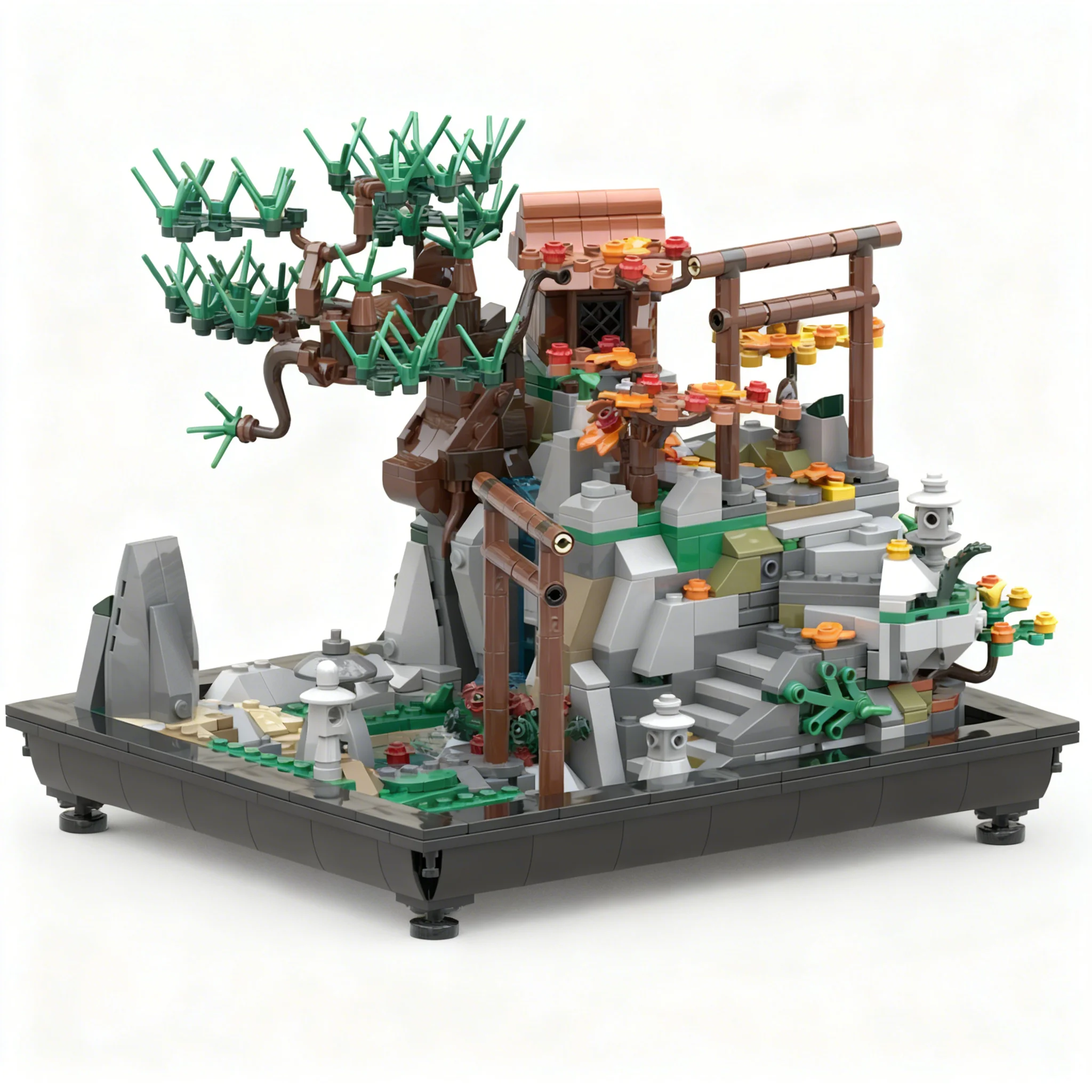 1155pcs MOC Creator Creator Expert Japanese Potted Shrine Model Building Blocks Architecture Christmas Gift Toy Assemble Art