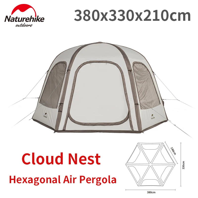 

Naturehike Hexagonal Inflatable Dome Tent Cloud Nest Upgraded Air Tent Large Space Sunshade Rainproof Sun Protection Summer Tent