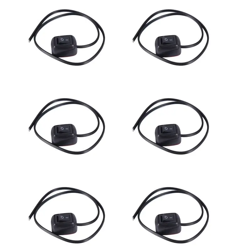 Simple 6X Car DIY Switch Water Drop Shape Button Switch OFF/On DC 12V For Fog Lights, DRL, LED Light Bar, Etc