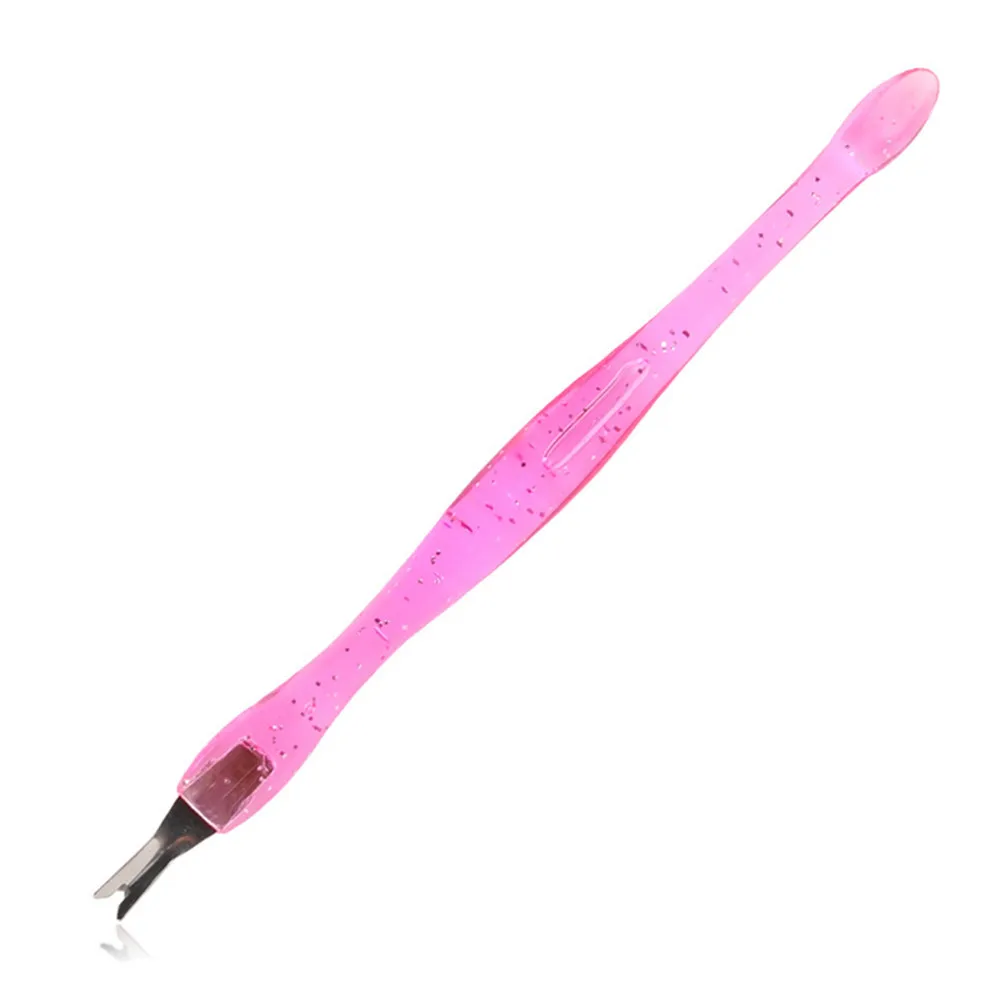 Ferramenta removedora de pele morta, aço inoxidável, ponta dupla, empurrador de cutícula, colher para arte em unhas, manicure, pedicure, aparador, remoção de calos