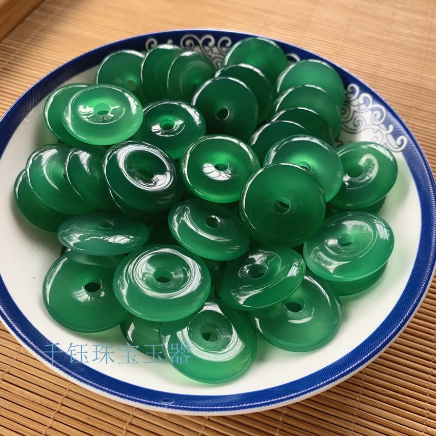 

20mm Natural Green Agate Donut Beads For Jewelry Making Diy Bracelet Charms Necklace Pendant Earring Agate Beads Accessories