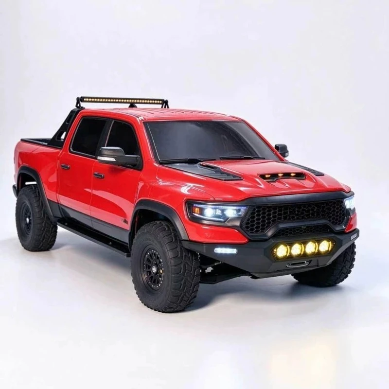 For KM RAM 1500 1/8 RC Crawler Competition Front Bumper 6061 Aluminum 3-Piece Structure Non-Destructive Mount Mod Parts
