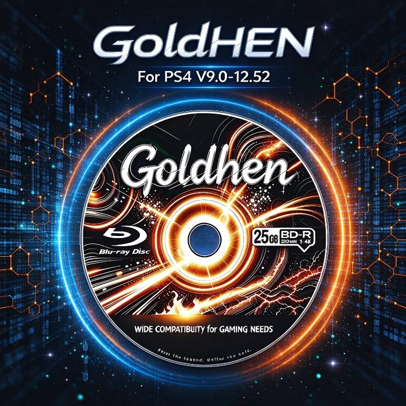 GoldHEN Boot Disc for PS4 FW 9.00-12.52 1-Click Payload Loader, No PC Required, Exploit DVD Game Console Startup Accessory