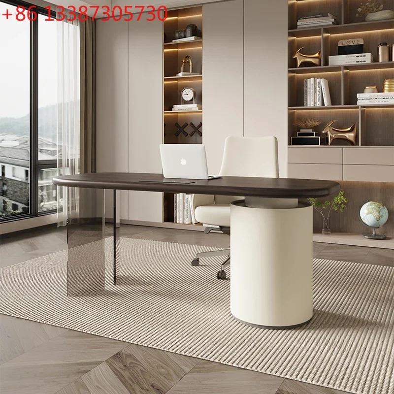 

Storage Luxury White Desk Executive Wireless Organizer Modern Adjustable Office Table Executive Drawers Escritorio Furniture