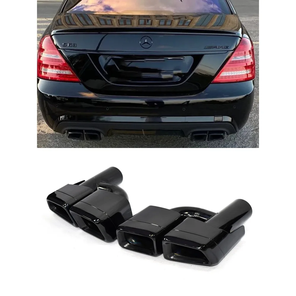 Applicable to Mercedes-Benz E-Class 212E200E260E300cls300 350 change E63CLS63 black square mouth tail throat