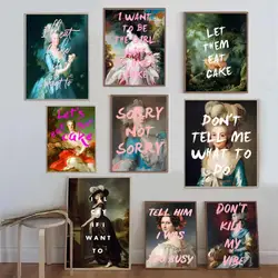 Renaissance Art Painting Classic Anime Poster Fancy Wall Sticker for Living Room Bar Wall Stickers Study Living Room Decoration