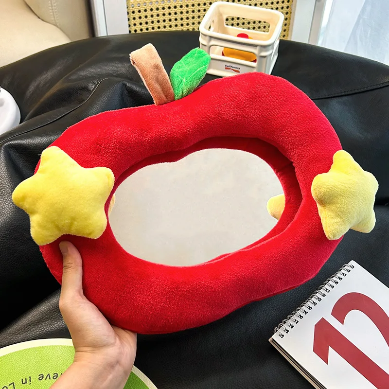 Acrylic Apple Decorative Mirrors Home Bedroom Wall Hanging Hasselblad Mirrors Creative Fun Cute Apple Makeup Mirrors Supplies