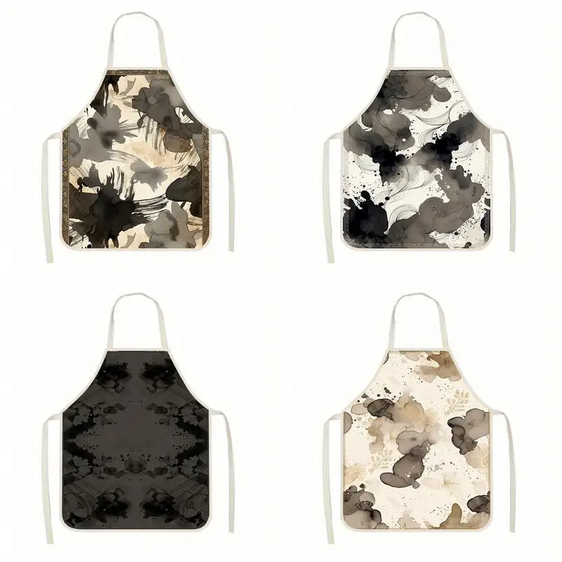 

Ink Blot Aprons Linen Apron, Suitable For Kitchen Cooking, Parent-Child Interaction, Painting And Other Scenarios