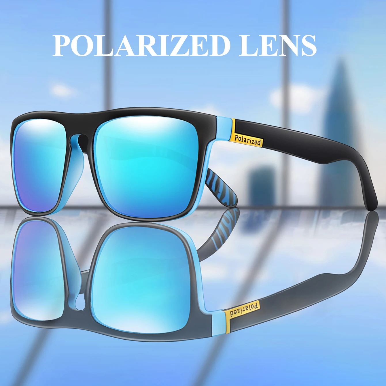UV400 Polarized Classic Square Cycling Sunglasses Men and Women Car Driving Sunglass Dirt Bike Motorcycle Hiking Glasses