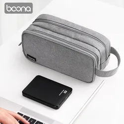 Dual Portable Laptop Power Cord Charger Storage Bag Multifunctional Mouse Earphone Data Cable Electronic Accessories Organizer