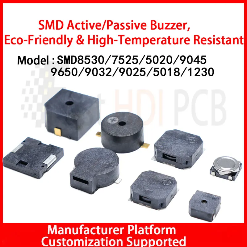 SMD Buzzer Active Passive 8530/7525/5020/9650 etc./High Temp Resistant RoHS/Multiple Models & Voltages(3V/5V)/Factory Direct SMD