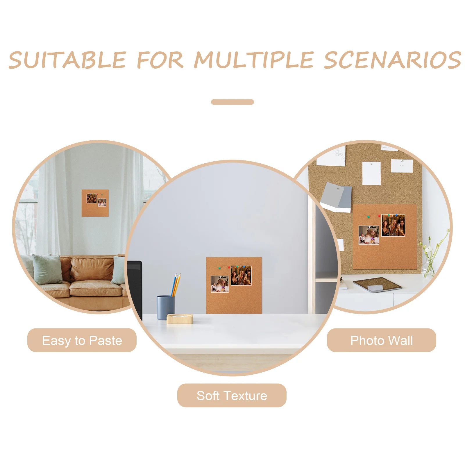 1 مجموعة لوحة الفلين مع إطار خشبي أنيق قابلة لإعادة الاستخدام لوحة إعلانية مثبتة على الحائط للصور تذكير التقويمات الإبداعية نشرة #3