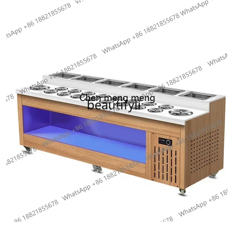 ss 8617  Hot pot restaurant self-service seasoning Taiwan commercial quartz stone refrigerated dipping table