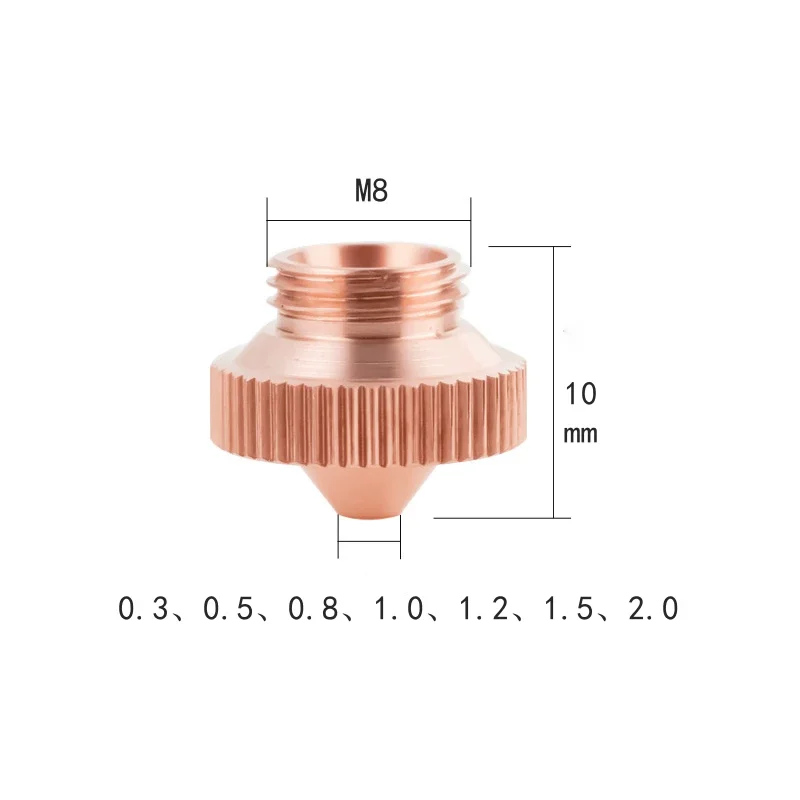 DMK Precision Laser Cutting Nozzle D12/D13 H10 M8 Copper Nozzle J13 Model For Raytools BT220 Laser Cutting Head