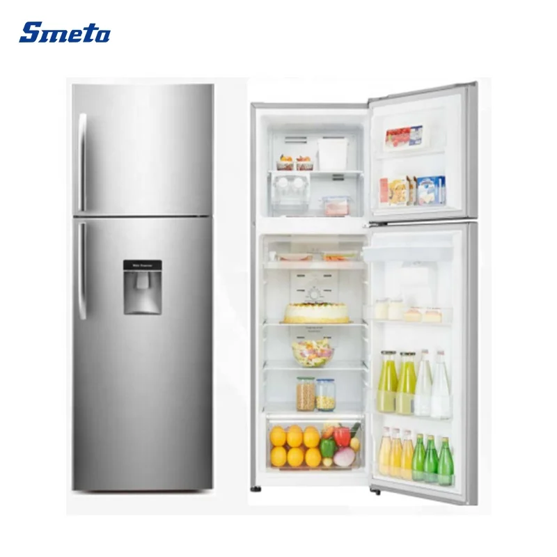 320L Stainless Steel No Frost Double Door Refrigerator And Freezer