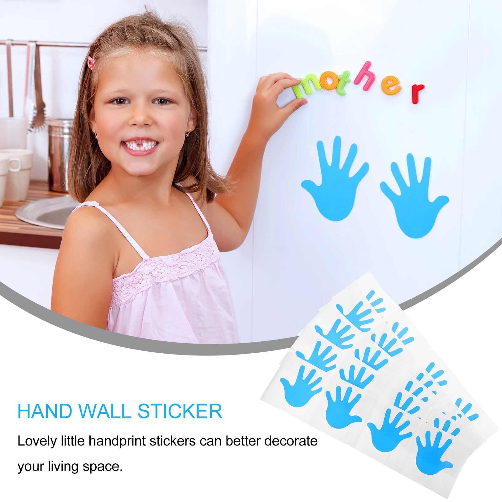 

10 Pairs Palm Print Decoration Wall Decals Paper Household Pvc Home Sticker Child Kid Stickers