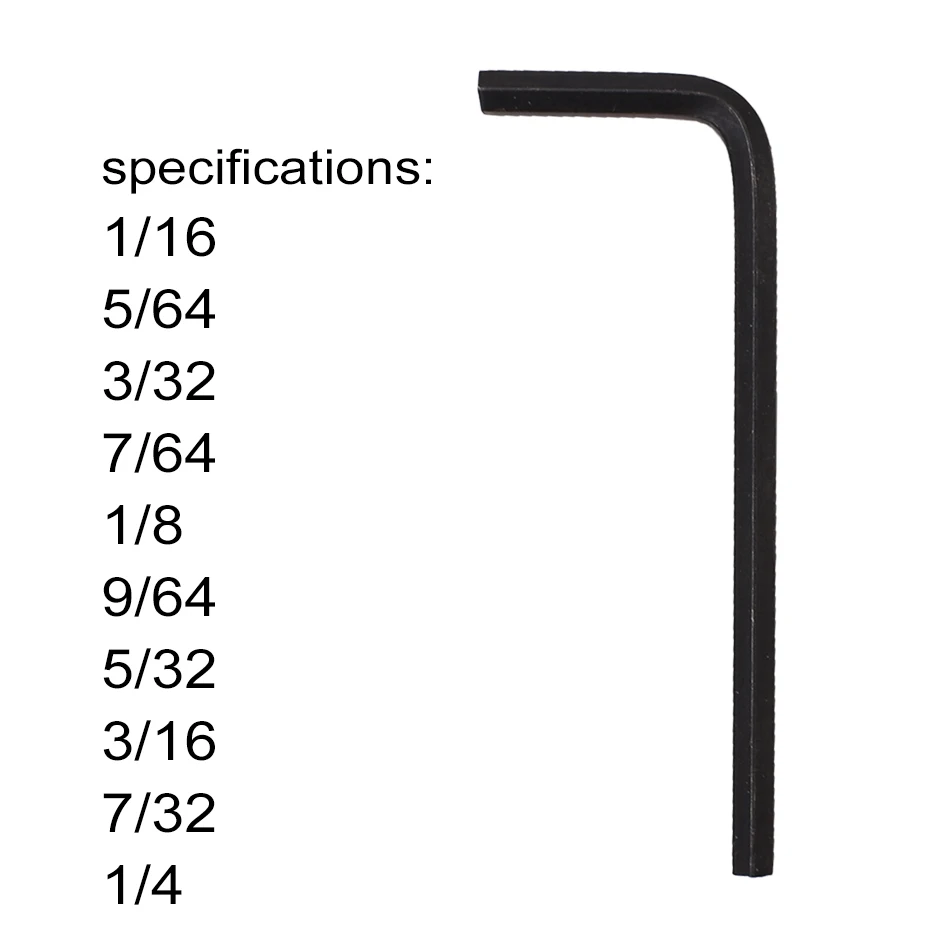 

British system 1/16 5/64 3/32 7/64 1/8 9/64 5/32 3/16 7/32 1/4 Inch Hex Key Repair Tool Hand Tool Allen Wrench 200pcs/lot