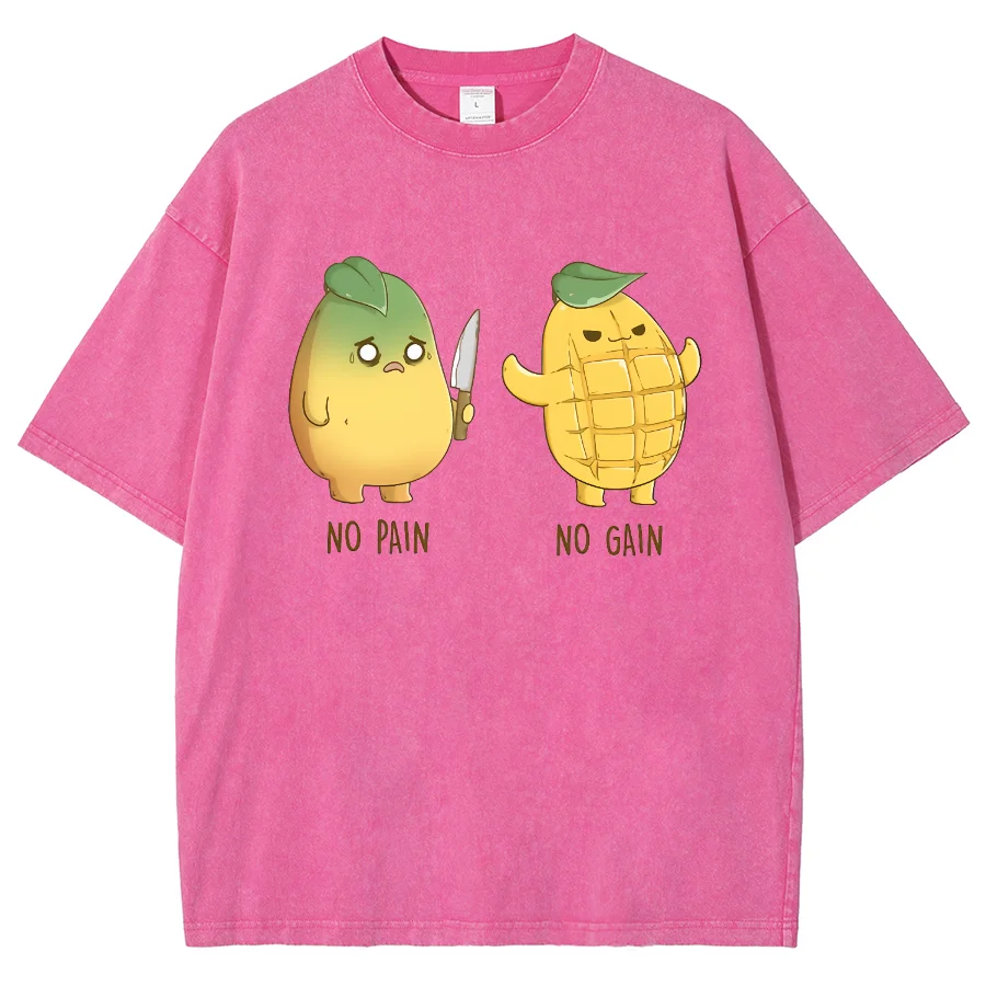 Trendy T-Shirt Leuke Muscle Mango Losse Print Retro Multi-Color Losse Doen Oude Neutrale Stijl Ontwerper Nieuwe Korte Mouw