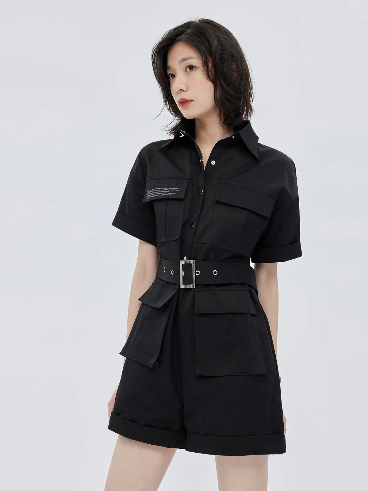 

uen с высокой талией и поясом ort Sve с буквенным принтом orts Женские летние комбинезоны высокого класса Street Sle Спецодежда