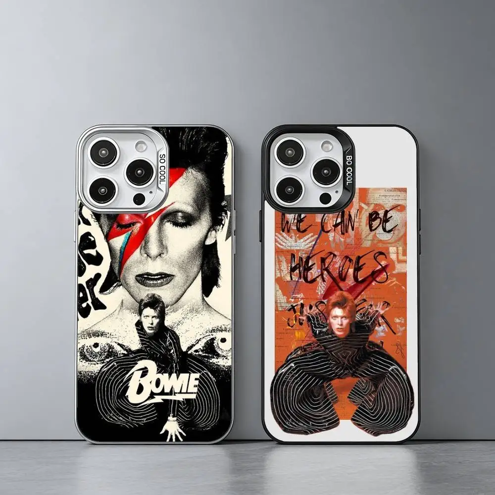 

Singer D-David B-Bowie Phone Case For iPhone 17,16,15,14,13,12,11 Plus,Pro Max,XS,Colored silver phone case